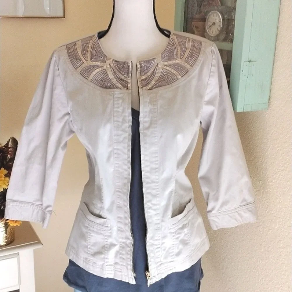 JM Collection Embellished Jacket - Picture 1 of 9